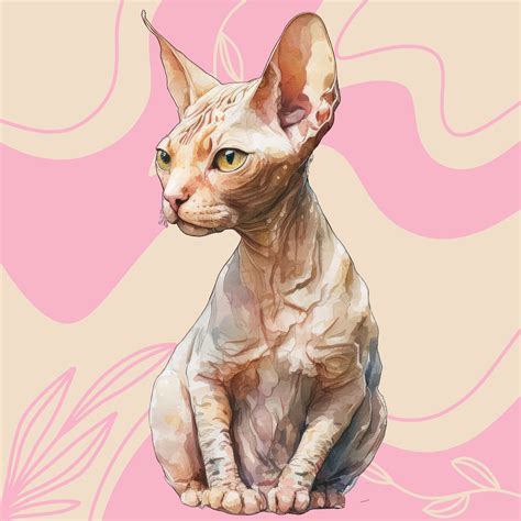 Sphynx Hairless Cat Illustration Free Stock Photo - Public Domain Pictures