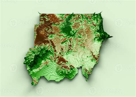 Sudan Topographic Map 3d Realistic Map Color 3d Illustration 17401367