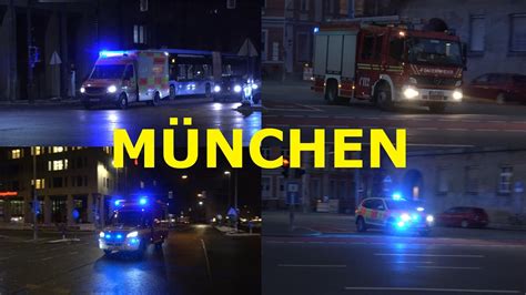 Zusammenschnitt Einsatzfahrten der Berufsfeuerwehr München Wache 1