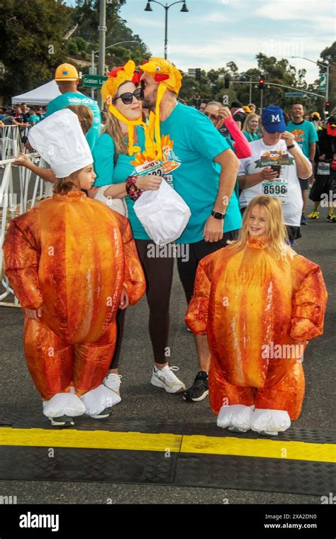 Foot Race Contestants At A Thanksgiving Day Turkey Trot Foot Race