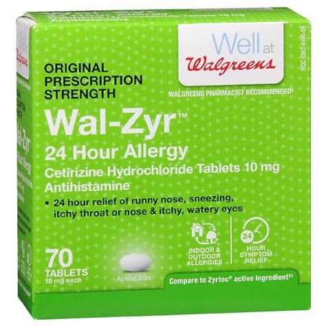 Walgreens Wal Zyr 24 Hour Allergy Relief Tablets 1source