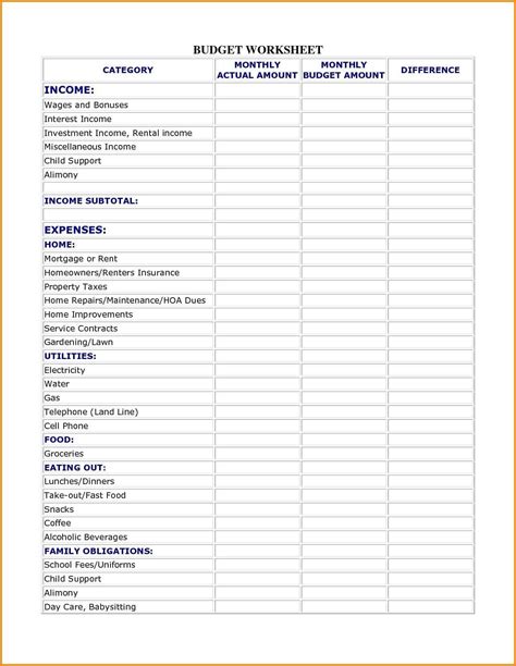 net worth spreadsheet template