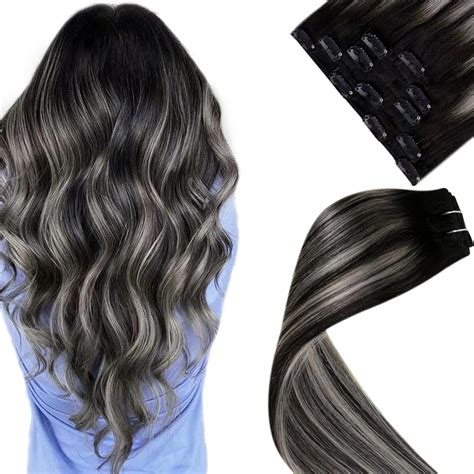 Laavoo Clip In Hair Extensions Human Hair For Women Natural Black