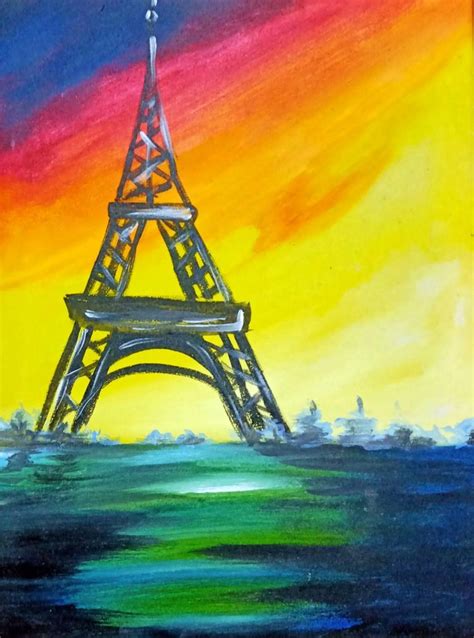 Eiffel Tower Painting by Redhola Muzny | Saatchi Art