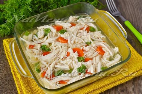 Заливное из курицы с желатином, рецепт с фото пошагово