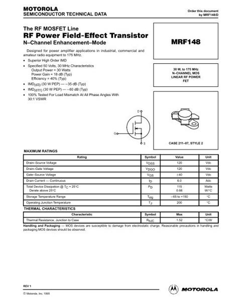 Rf Power Field Effect Transistor Mrf