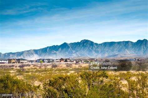 El Paso Texas House Development Franklin Mountains High Res Stock Photo