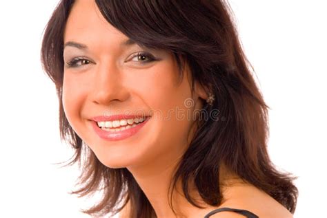 Brunette de sourire photo stock Image du noir fierté