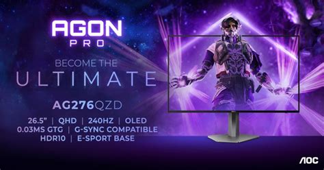 Aoc ประกาศเปิดตัว Agon Ag276qzd Gaming Display 265″ 2k Oled Panel 240hz Iris Technology