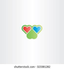 Two Hearts Logo Vector Love Sign