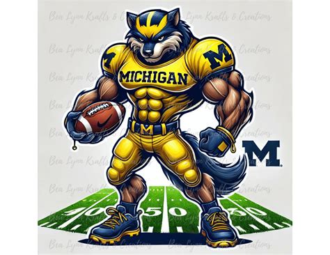 Fierce Michigan Wolverine Football Mascot PNG – Ultimate Game Day Fan