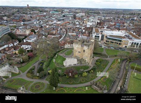 Guildford Castle Surrey Uk Drone Aerial View Stock Photo Alamy