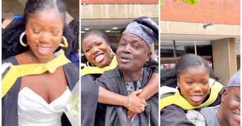 Reactions As Nigerian Dad Carries Daughter On His Back For Bagging