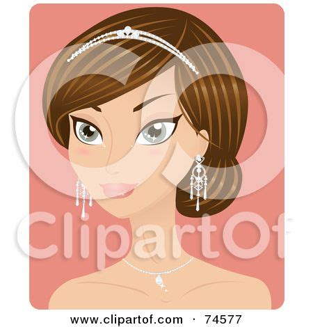 Cartoon Brunettes Royalty Free RF Clipart Illustration Of A Beautiful Brunette Bride