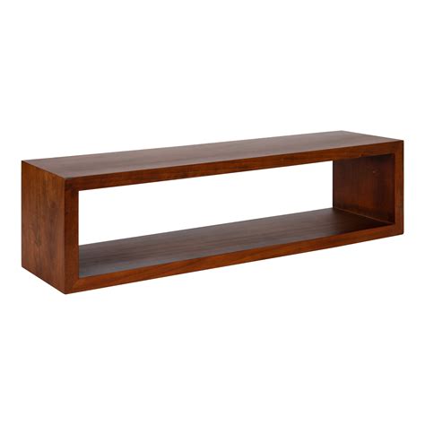 Kate And Laurel Holt Modern Floating Wood Wall Shelf 30 X 8 Walnut