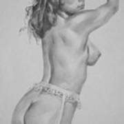 Original Charcoal Drawing Art Male Nude On Paper Drawing By