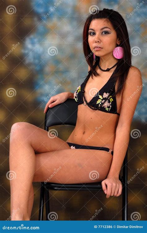 Bikini Model Sitting Stock Photo Image Of Style Girl