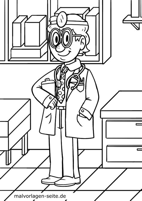Malvorlage Arzt | Ausmalbild kostenlos herunterladen