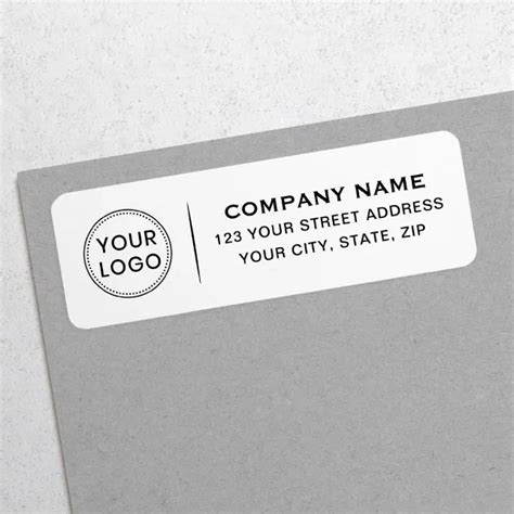 Custom logo elegant white business return address label | Zazzle