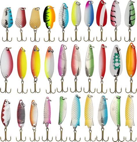 Qualyqualy Fishing Spoons Fishing Lures Hard Bait Trout Lure Salmon