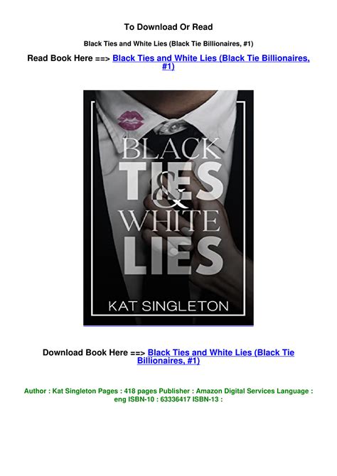 Download ePub Black Ties and White Lies Black Tie Billionaires 1 by Kat