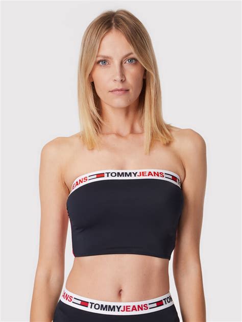 Tommy Jeans Bikini Oberteil UW0UW03707 Dunkelblau Modivo De