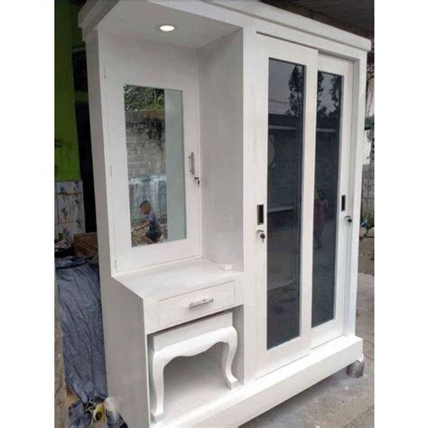 Jual Lemari Pintu Sleding Meja Rias Kayu Jati Shopee Indonesia