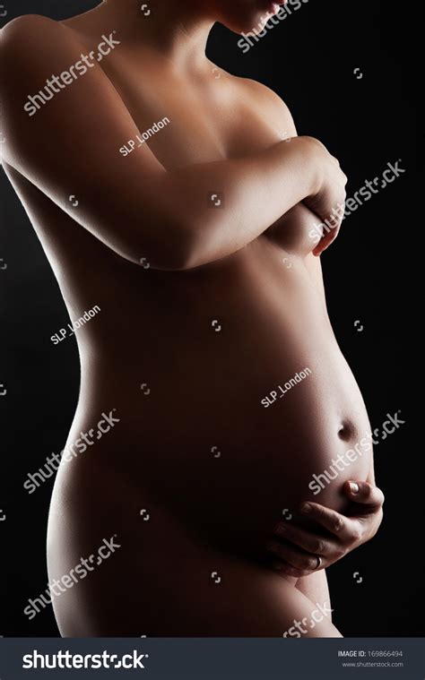 Nude Pregnant Woman Low Key Studio Stock Photo 169866494 Shutterstock