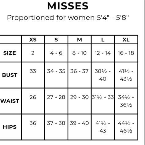 Talbots Pants Size Chart