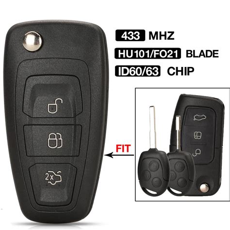 Jingyuqin 3BTN 433Mhz 4D60 ID63 Chip Upgrade Folding Remote Key Fob For