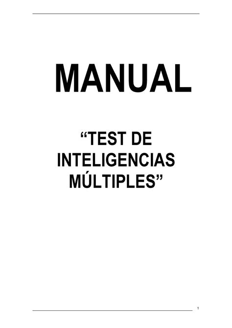 4 Manual Minds Inteligencias Múltiples MANUAL TEST DE