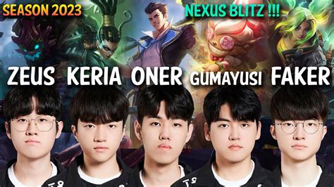 Faker Oner Keria Gumayusi Zeus In NEXUS BLITZ T1 Team Playing