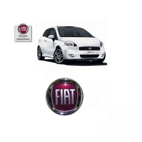 Emblema Fiat Vermelho Grade Radiador Punto Original Parcelamento