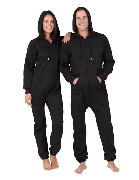 Footed Pajamas Footed Pajamas Pitch Black Adult Footless Hoodie Onesie