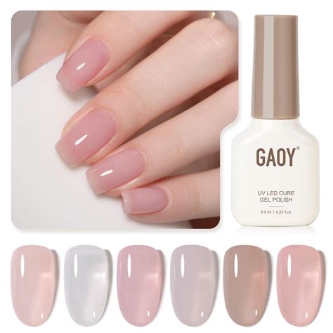 Set De Esmaltes De Uñas En Gel Gaoy Jelly Nude Milky White Colores Venta Internacional