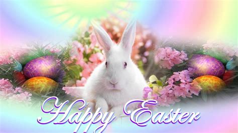 happy easter   ultra hd celebration  bunny  colorful eggs