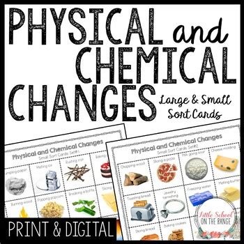 Physical And Chemical Changes Sort Cards Matter Changes Tpt