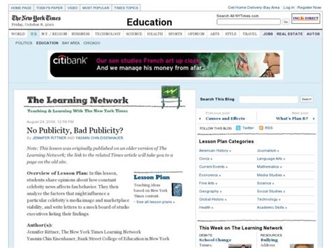 No Publicity Bad Publicity Lesson Plan For 6th 12th Grade Lesson