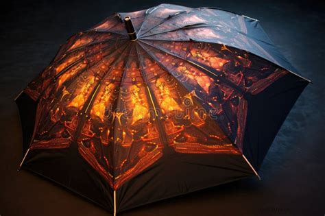 Raindrops On A Newly Crafted High Quality Umbrella Stock Illustration