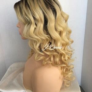 Wavy Beautiful Dark Roots B Blonde Ombre Human Hair Etsy