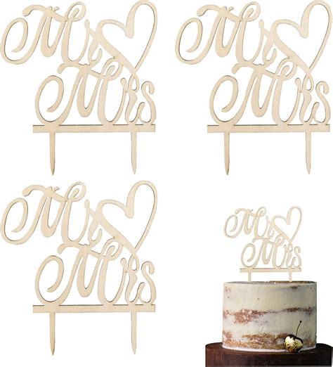 Cake Topper Mariage En Bois Topper De G Teau Mr And Mrs D Coration De