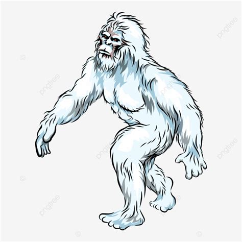 Sasquatch Yeti Bigfoot Walking Vector Illustration Bigfoot Drawing