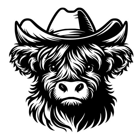 Highland Cow Cowboy Hat Svg Design For Cricut And More