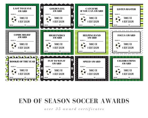 End Of Season Soccer Award Certificates 30 Soccer Etsy Australia