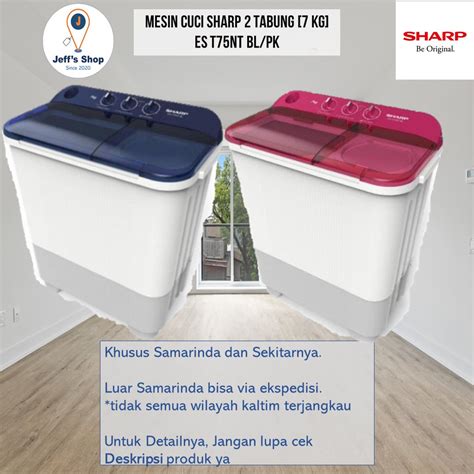 Jual Mesin Cuci Sharp 2 Tabung 7 Kg ES T75NT BL PK Shopee Indonesia