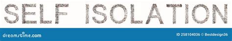 Large Community Of People Forming Self Isolation Message 3d