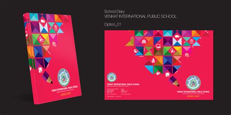 School Diary Cover Page Design Behance