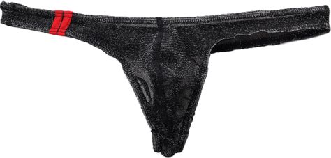 Evankin Mens Sexy Bling Mesh Thong See Through G Strings Underwear Low Rise Briefs Bikini Wide