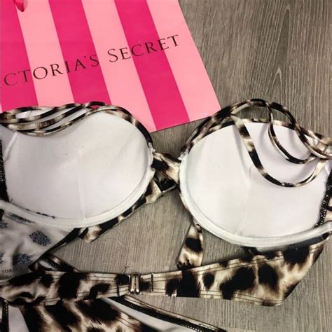 Victoria S Secret Swim Victorias Secret Leopard Print Push Up Bikini Set Poshmark