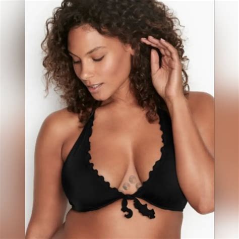 Victoria S Secret Swim New Victorias Secret Black Ruffle Capri Underwire Bikini Swim Top